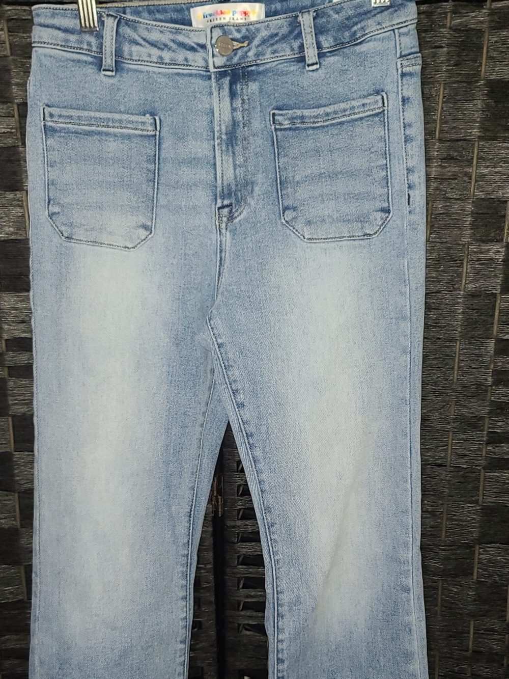 Freckled Poppy Risen High-Rise Flare Jeans in Light Blue - Size 5